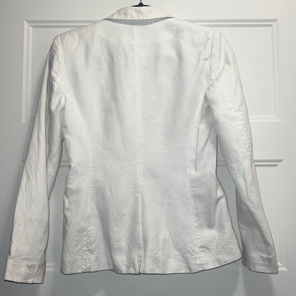 White linen single button blazer size 8 - Picture 6 of 8